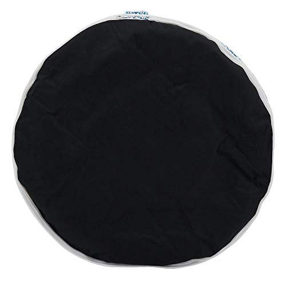 Fennco Styles Blue Kaleidoscope Round Indoor \u0026 Outdoor Pouf – 200lbs Weight Capacity Removable Cover Ottoman for Low Seat, Bedroom, Backyard and Living Room Décor